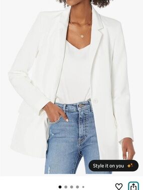 Plus Size 4x Classic White Single-Button Women's Blazer